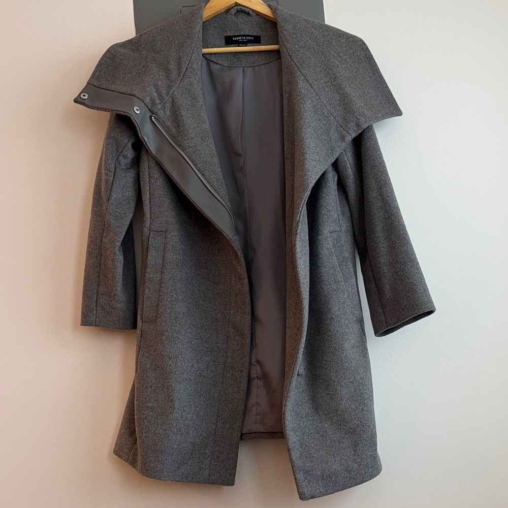 Kenneth Cole Gray Wool Blend Coat